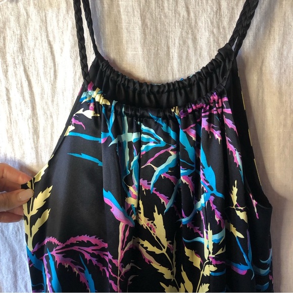 Julie Brown 100 silk halter shift dress lined colorful graphic print 4 - Picture 6 of 10